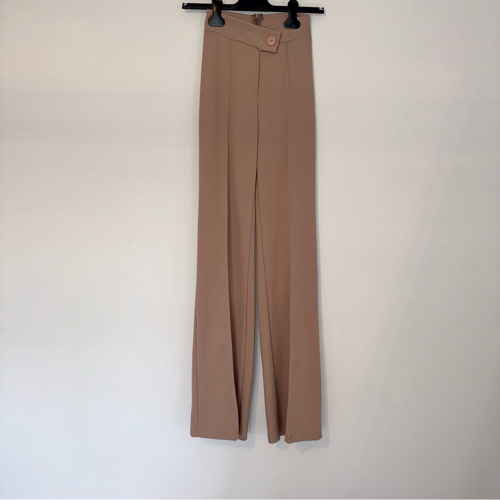 NWOT Fashion Nova Call It Even taupe beige Wide Leg Dress Pants, Size XS - Picture 2 of 16